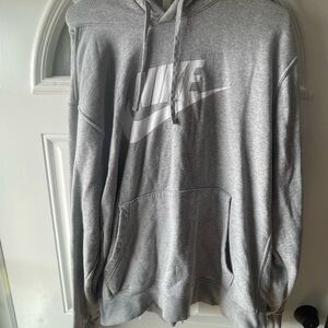 Nike Men's Gray Hoodie with Logo